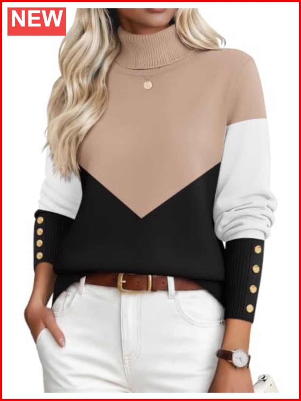 Womens Ribbed Turtleneck Sweater Long Sleeve Knit Pullover Fall Jumper Top